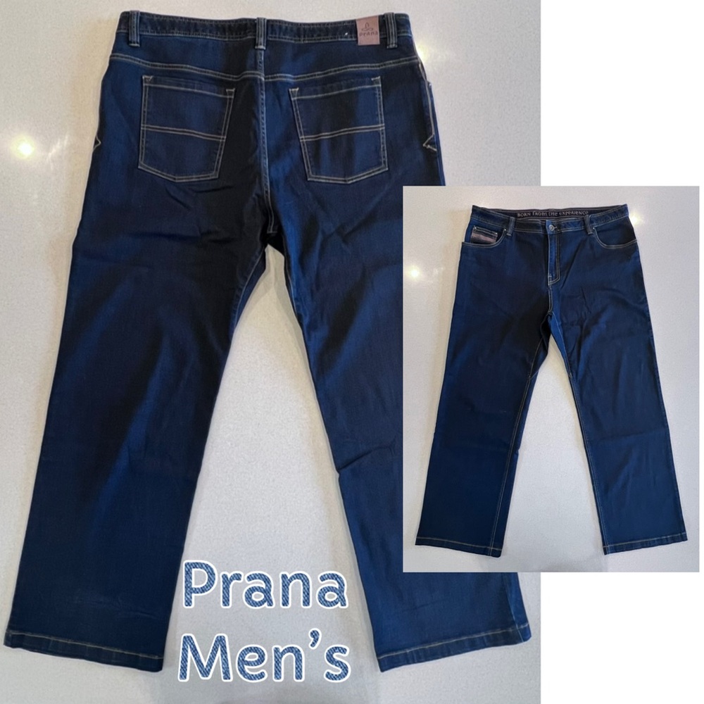 Prana Men’s Dark Blue Straight Jeans 40Wx32L